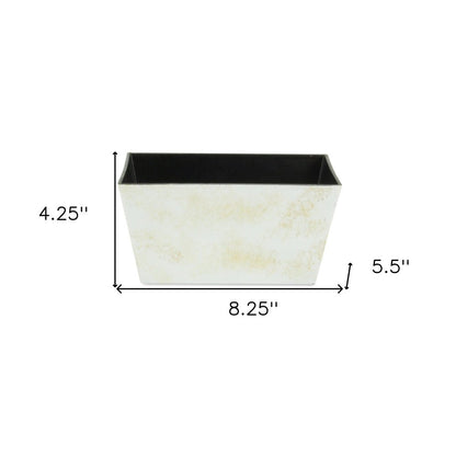 8" Cream Recycled Plastic Indoor Outdoor Rectangular Planter Box