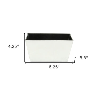 8" Silver Recycled Plastic Indoor Outdoor Rectangular Planter Box