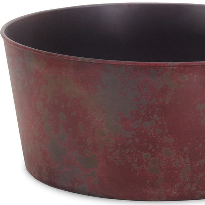 12" Red Recycled Plastic Indoor Outdoor Round Pot Planter