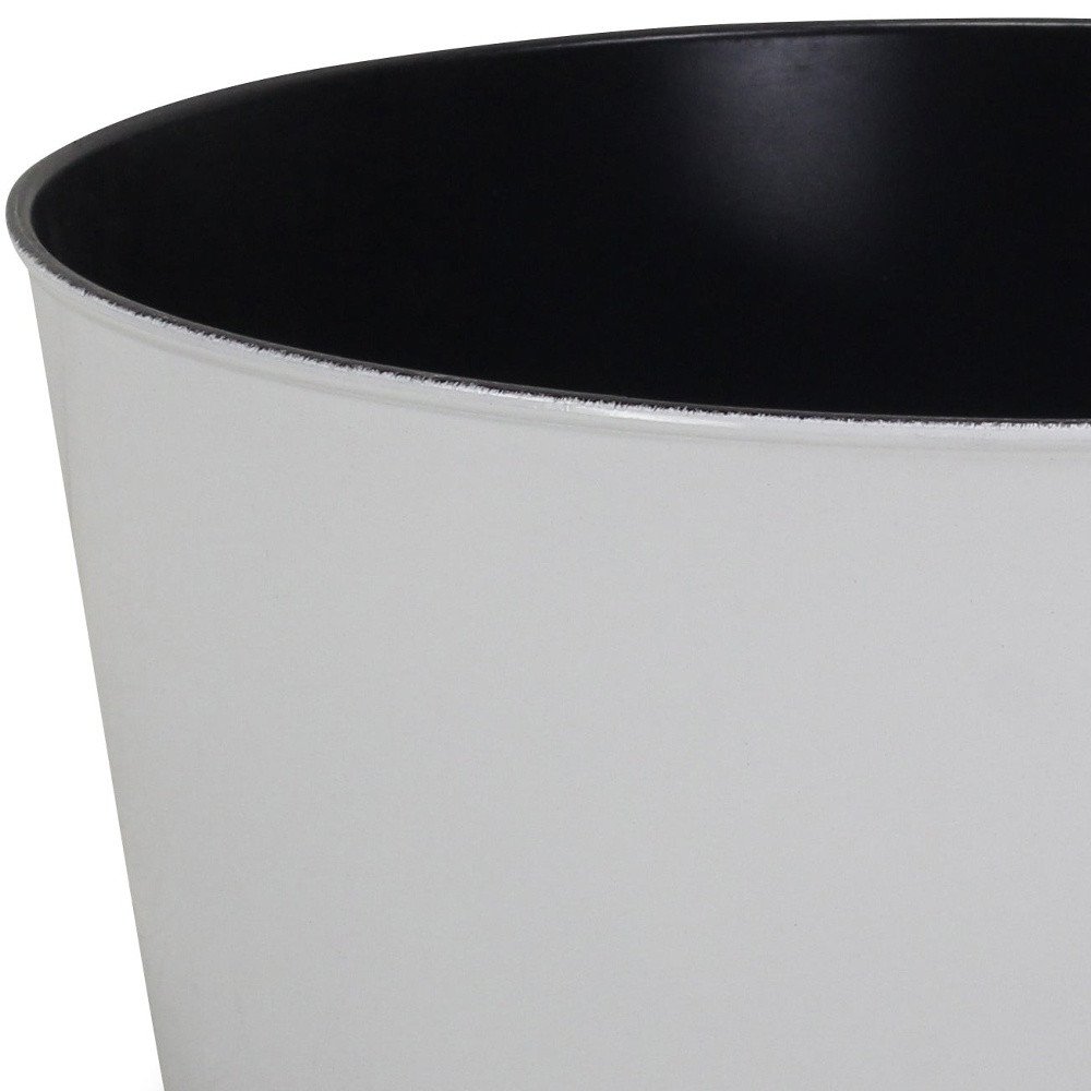12" White Recycled Plastic Indoor Outdoor Round Pot Planter