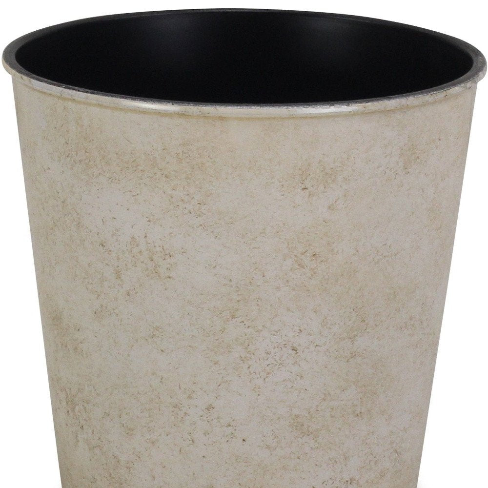 5" Cream Recycled Plastic Indoor Outdoor Round Pot Planter