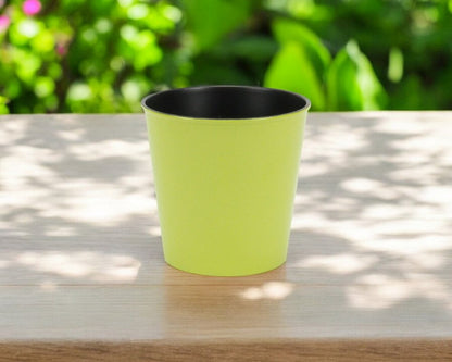 5" Lime Green Recycled Plastic Indoor Outdoor Round Pot Planter