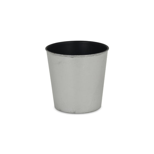 5" Silver Recycled Plastic Indoor Outdoor Round Pot Planter