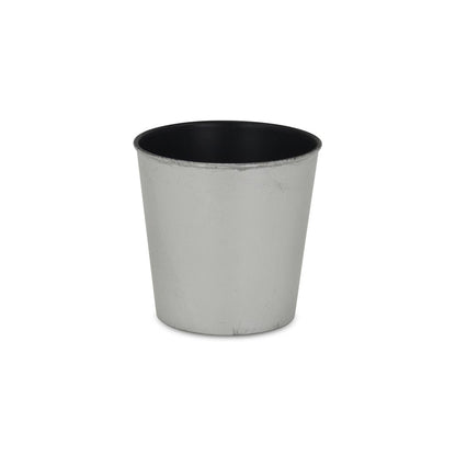 5" Silver Recycled Plastic Indoor Outdoor Round Pot Planter