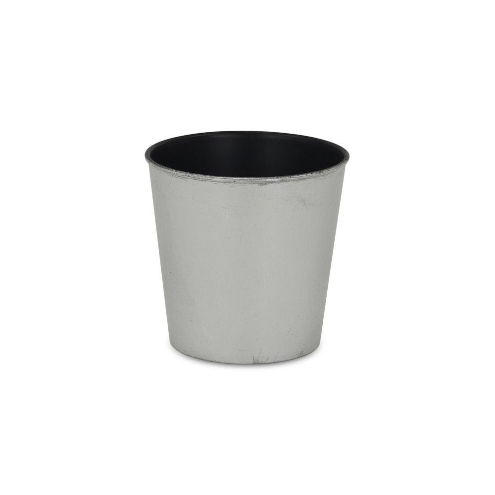 5" Silver Recycled Plastic Indoor Outdoor Round Pot Planter