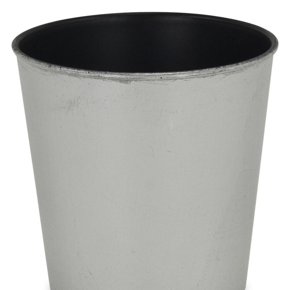 5" Silver Recycled Plastic Indoor Outdoor Round Pot Planter