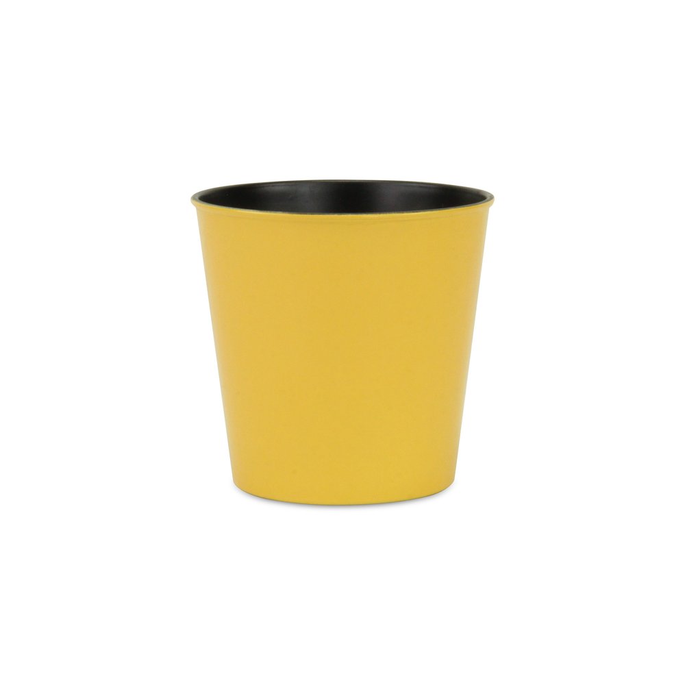 5" Yellow Recycled Plastic Indoor Outdoor Round Pot Planter