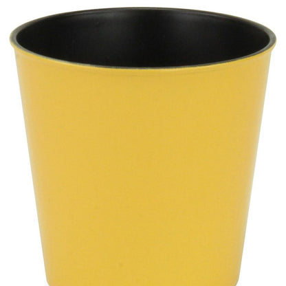 5" Yellow Recycled Plastic Indoor Outdoor Round Pot Planter