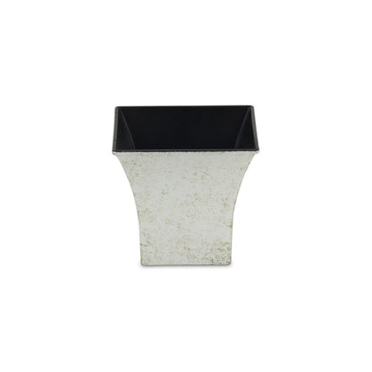 5" Cream Recycled Plastic Indoor Outdoor Square Pot Planter