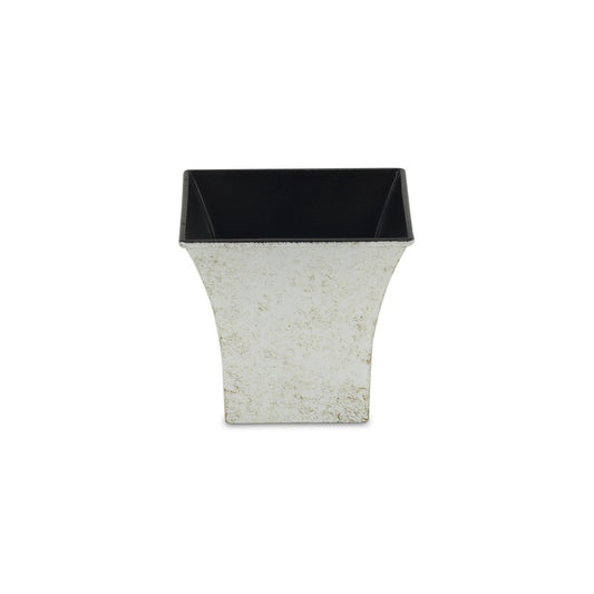 5" Cream Recycled Plastic Indoor Outdoor Square Pot Planter