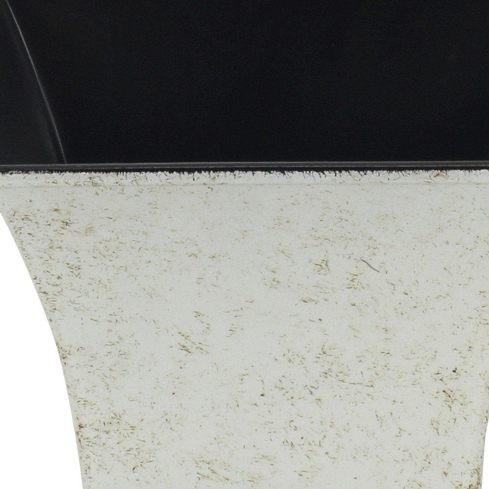 5" Cream Recycled Plastic Indoor Outdoor Square Pot Planter