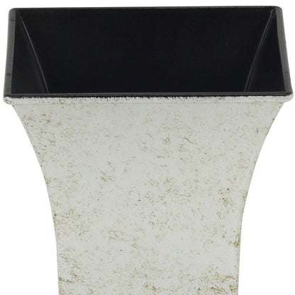 5" Cream Recycled Plastic Indoor Outdoor Square Pot Planter