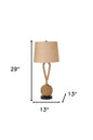 Set of Two 29" Black And Natural Rope Table Lamps With Natural Empire Shades