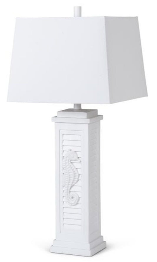 Set of Two 32" White Table Lamp Coastal With White Shade