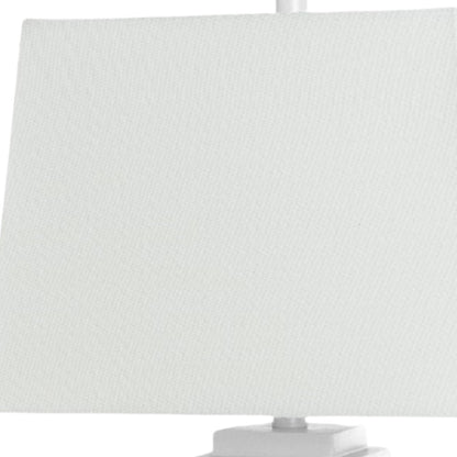 Set of Two 32" White Table Lamp Coastal With White Shade