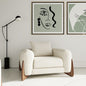 45" Cream And Brown Sherpa Arm Chair