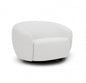 47" Off White And Black Upholstered Swivel Barrel Chair