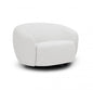47" Off White And Black Upholstered Swivel Barrel Chair
