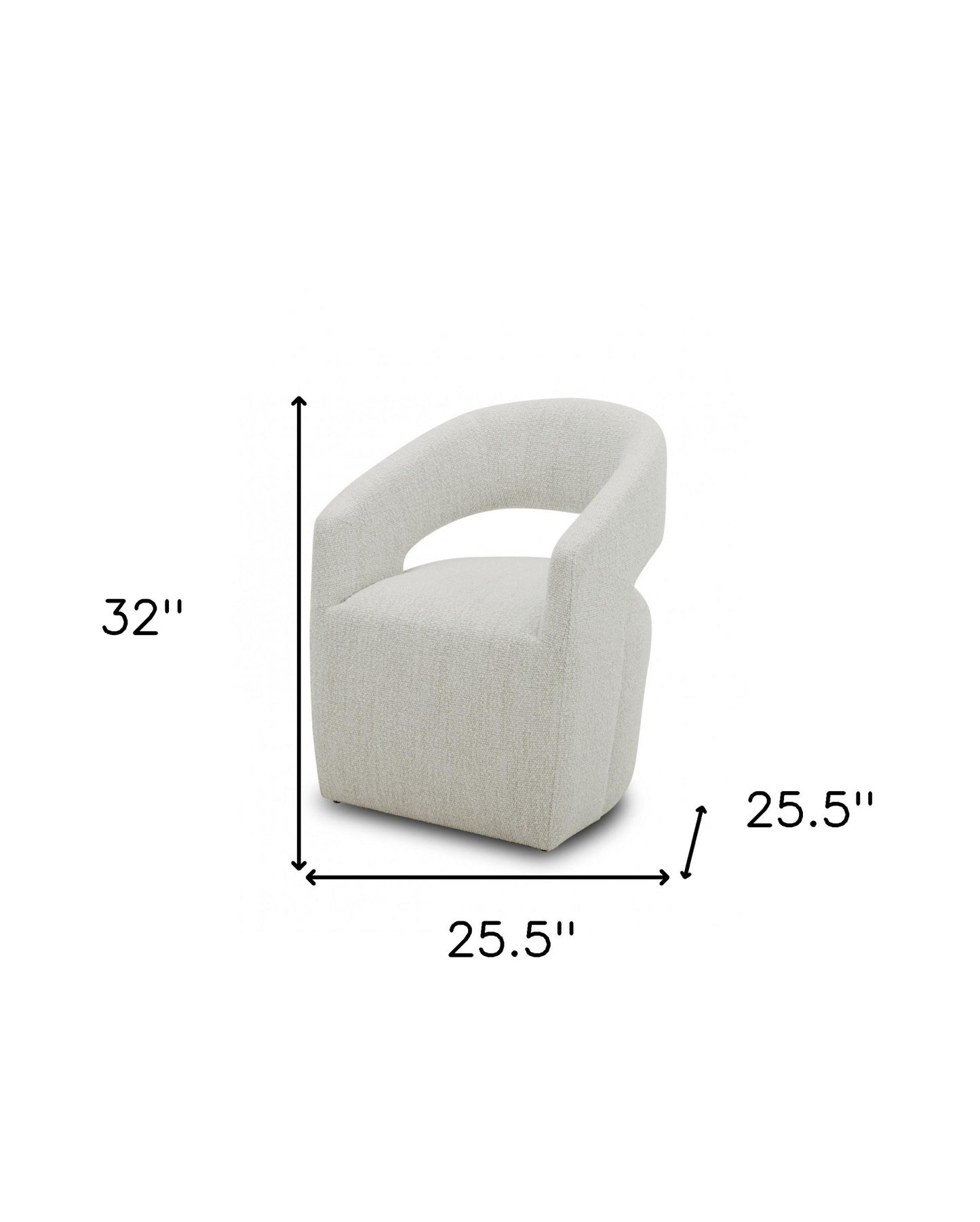 26" Cream Fabric Arm Chair