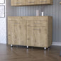 47" Natural Console Accent Cabinet With Three Shelves And One Drawer
