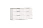 57" White Six Drawer Double Dresser