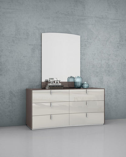 62" Gray Six Drawer Double Dresser
