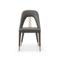 Set of Two Gray Upholstered Faux Leather Dining Side Chairs