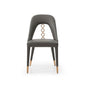 Set of Two Gray Upholstered Faux Leather Dining Side Chairs