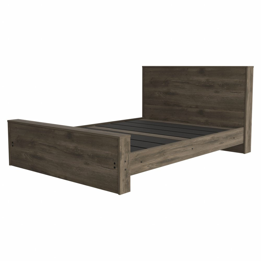 Dark Brown Wood Full Bed Frame
