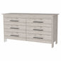 32" Light Gray Wood Six Drawer Double Dresser