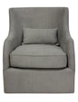 30" Gray Polyester Blend Solid Color Swivel Arm Chair