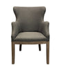 25" Gray Linen And Natural Solid Color Arm Chair