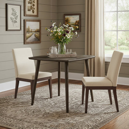 36" Brown Square Solid Wood And Metal Dining Table