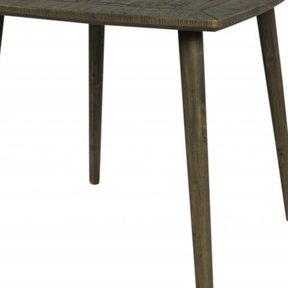 36" Brown Square Solid Wood And Metal Dining Table