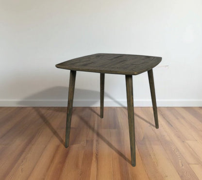 36" Brown Square Solid Wood And Metal Dining Table