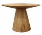 42" Natural Solid Wood Pedestal Base Round Top Dining Table