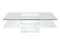 39" White And Clear Glass Square Coffee Table With Shelf