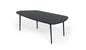 47" Black Faux Marble And Steel Free Form Coffee Table