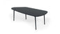 47" Black Faux Marble And Steel Free Form Coffee Table