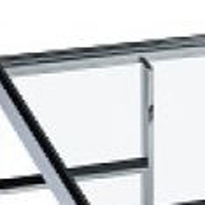 47" Clear and Silver Glass And Stainless Steel Frame Coffee Table