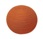 20" Orange Wool Round Ribbed Pouf Ottoman