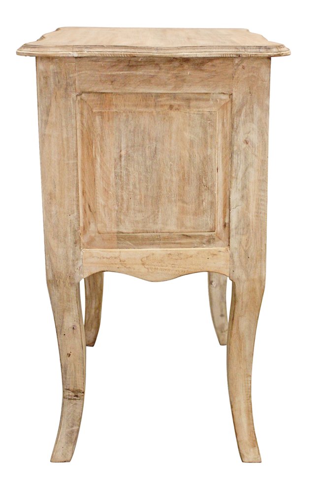 29" White Solid Wood Three Drawer Nightstand