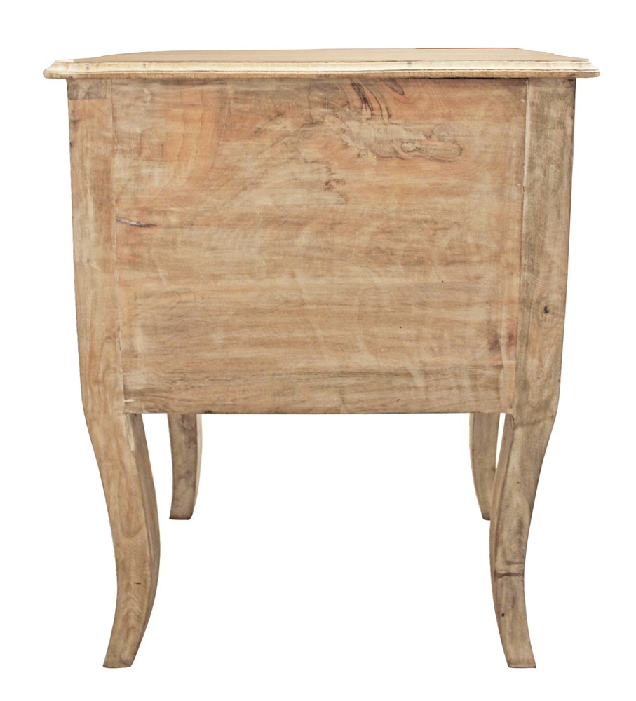 29" White Solid Wood Three Drawer Nightstand