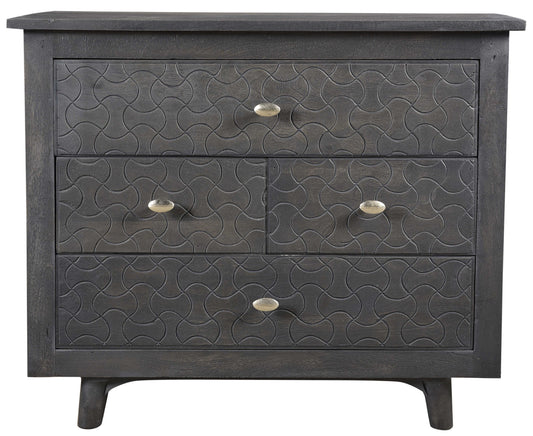 30" Gray Four Drawer Nightstand