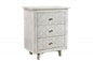 30" White Three Drawer Nightstand