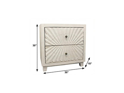 30" Ivory Two Drawer Nightstand