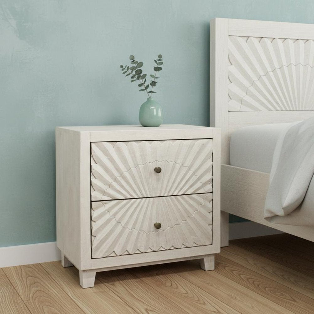 30" Ivory Two Drawer Nightstand
