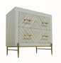28" White Solid Wood Two Drawer Nightstand