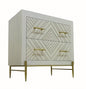 28" White Solid Wood Two Drawer Nightstand