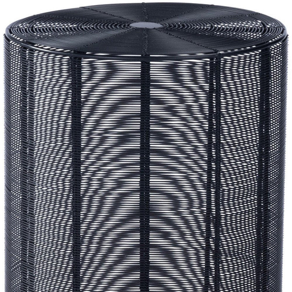 18" Black Round Wire End End Table